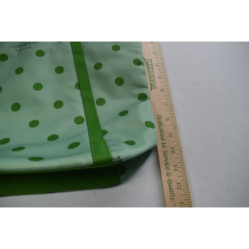Clinique X Kate Spade Green Polka Dot Tote Bag Makeup Shopping - Picture 5 of 8